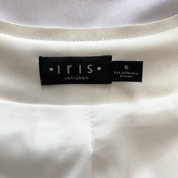 IRIS SETLAKWE SAMPLE WHITE BLACK RIBBED COMBO CROPPED OPEN JACKET - S - Picture 5 of 9